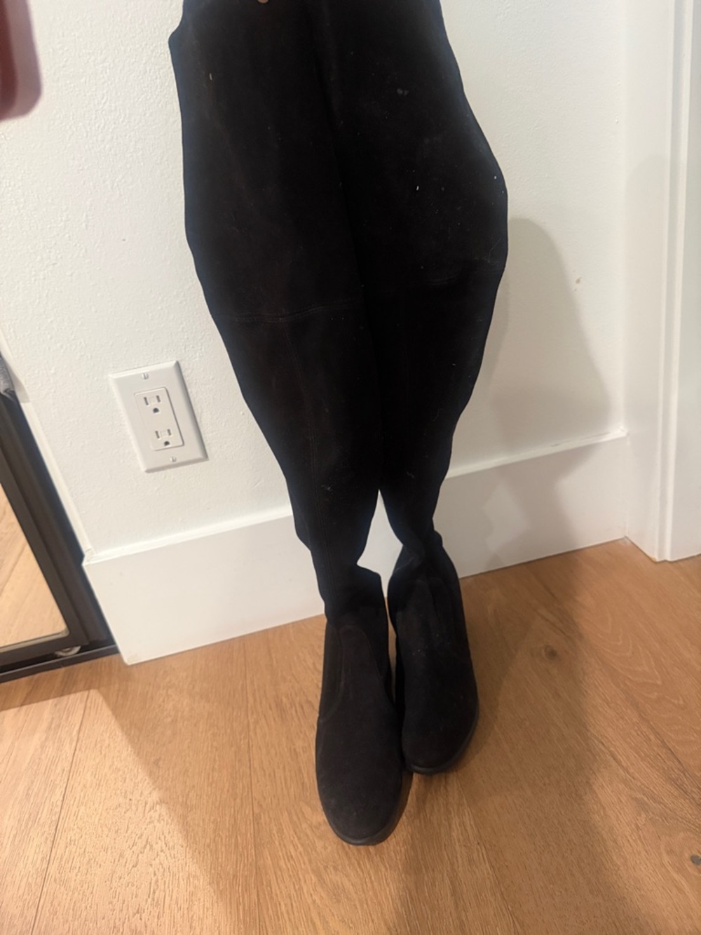 Women's Black Over-the-Knee Suede Boots